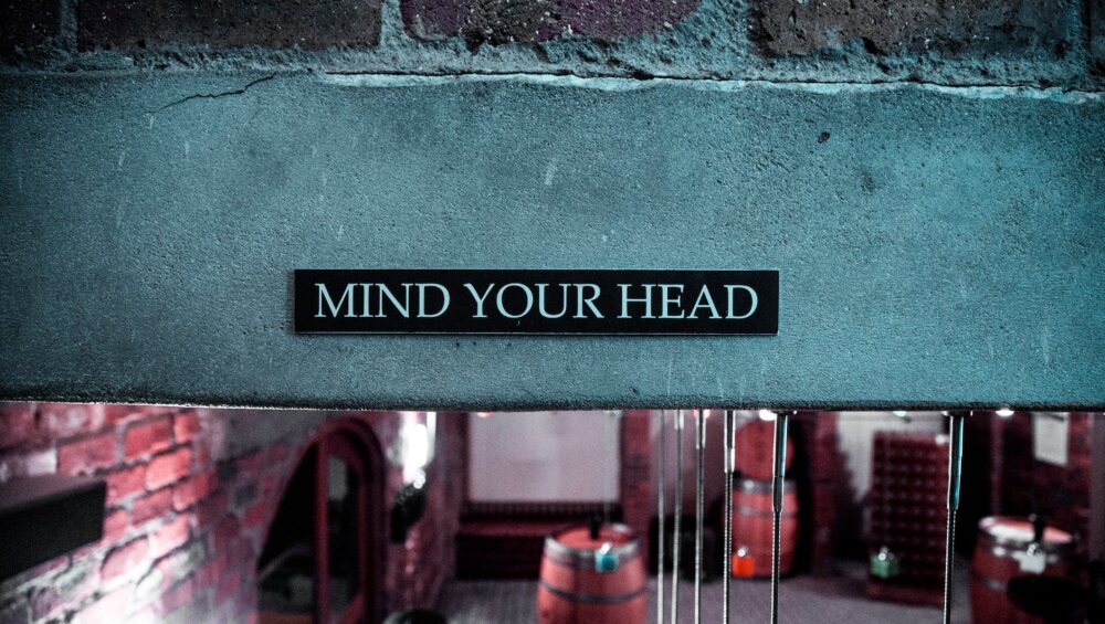 mind your head signage