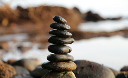 balance blur boulder close up