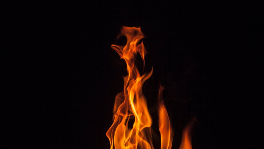 closeup photo of fire during night time