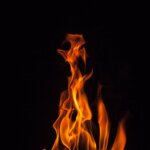 closeup photo of fire during night time